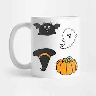 Bat, Witch, Ghost, Pumkin - Halloween Lover Sticker pack Mug